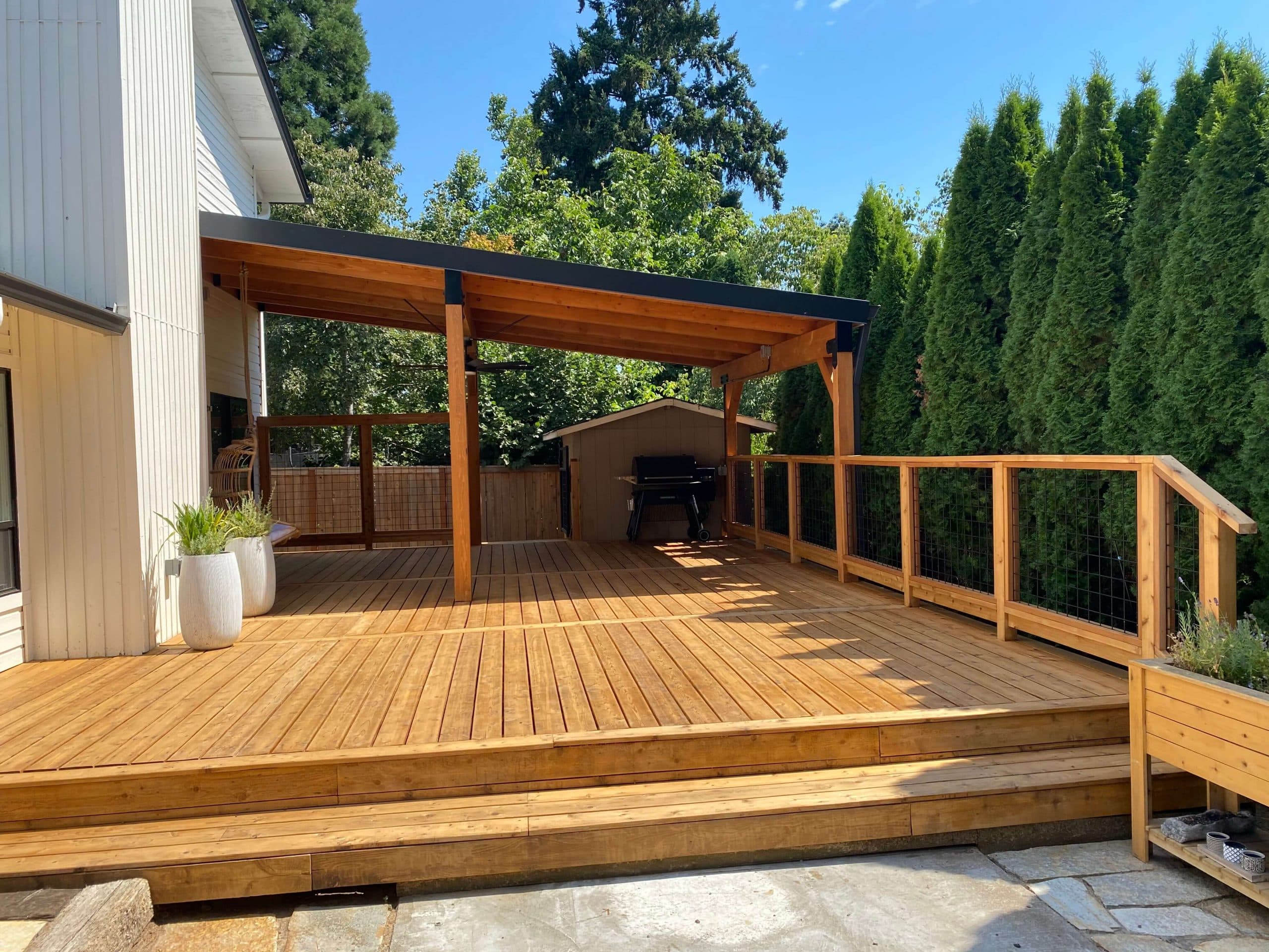 Premium patio cover, deck, railing, and shop builder in Oregon City
